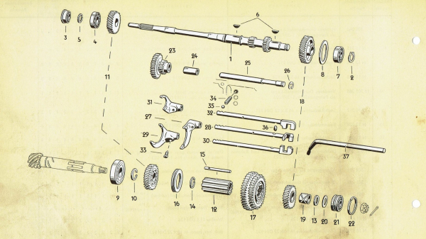 111 307 275 Gear train, 3rd speed gearbox